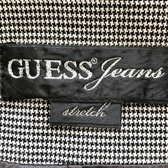 Guess, Cropped Blazer, Black & White, Plaid, Cropped Top, Button Up, Size Small - Picture 6 of 9